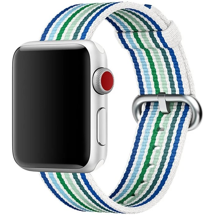 Нейлоновый ремешок MOBIS для Apple Watch 42mm Белый с полосками