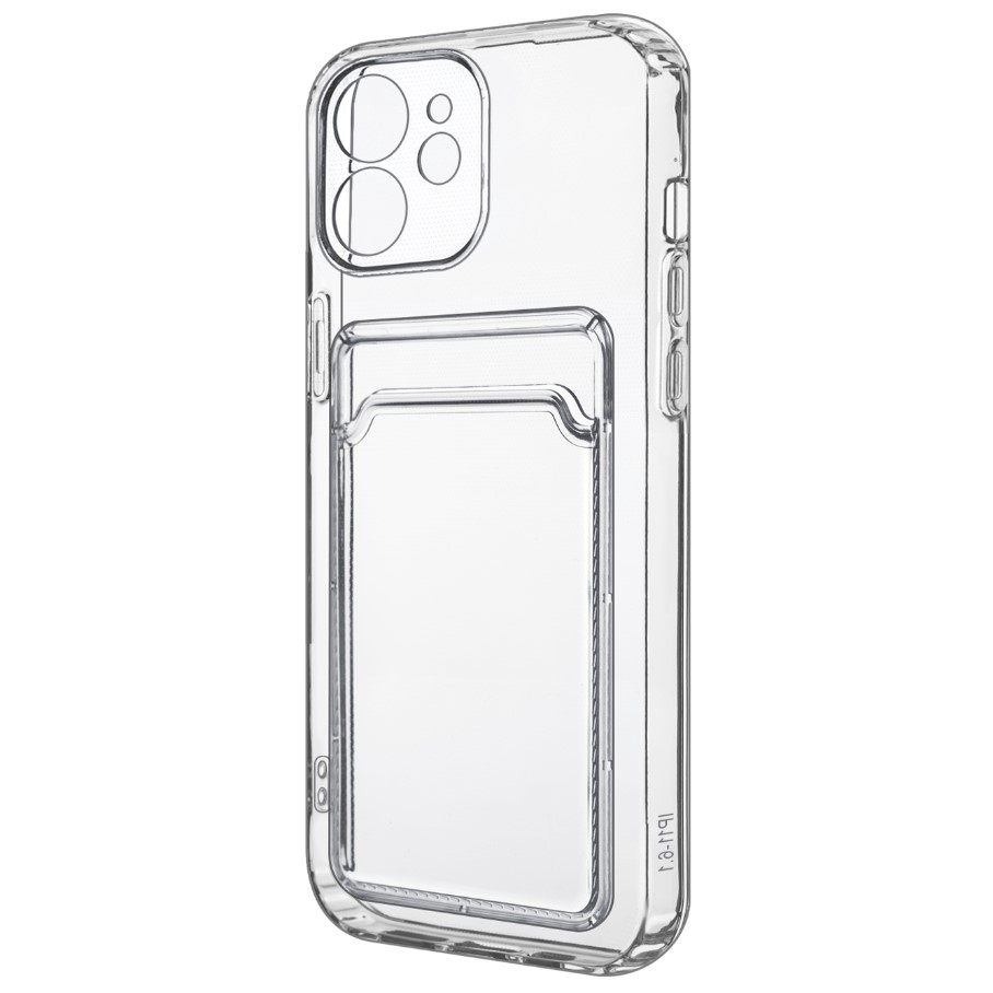 Силиконовый чехол Clear Card для iPhone 11 прозрачный с карманом для пластиковых карт