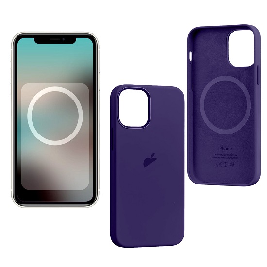 Задняя накладка Silicone Casе для iPhone 12 Pro Max Amethyst (MagSafe + анимация NFC) c LOGO