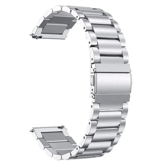 Металлический ремешок WB40 блочный на застежке Универсальный 22мм (silver)