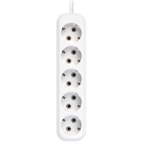 Сетевой удлинитель  5.0м SMARTBUY SBE-16-5-05-Z, 5 розеток, 16А/3,5кВт с/з ПВС 3х1,0