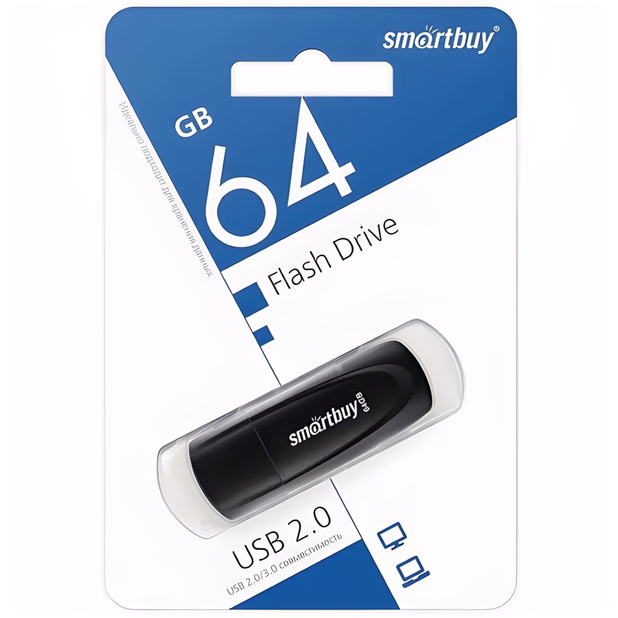 USB 64GB SMARTBUY Scout чёрный, USB 3.1