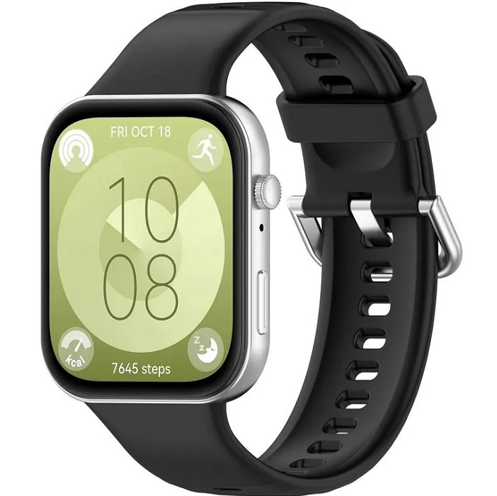 Силиконовый ремешок для Huawei Watch Fit 3 / Huawei Watch Fit 4 Pro / Fit 4 ; Браслет на Хуавей Вотч Фит 3 черный