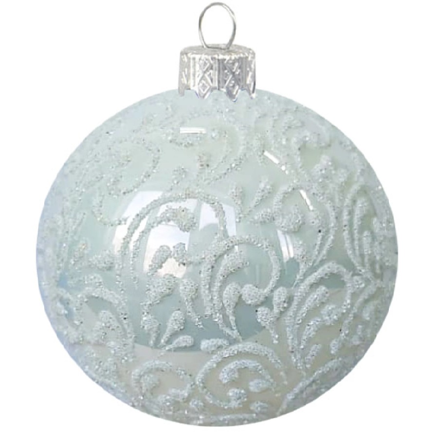 Шар "Вьюнок-веточка морозная" (болотный), 65мм, в подарочной упаковке КУ-65-18470/6