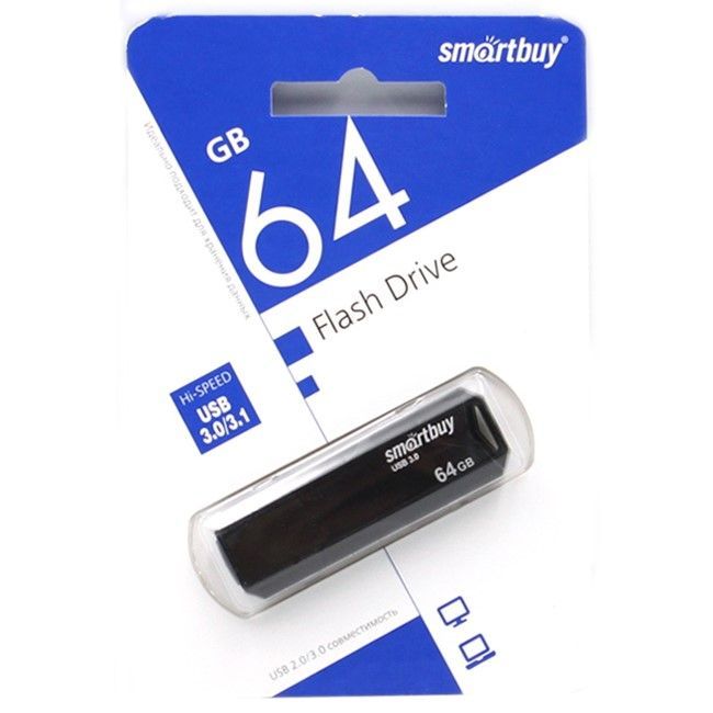 USB 64Gb Smart Buy Clue чёрный, USB 3.1