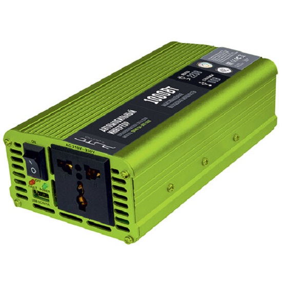 Автомобильный инвертор (преобразователь) постоянного тока 12В в переменный ток 220В, модель QUMO QAI-902-1000 (Inv 002), максимальная выходная мощност