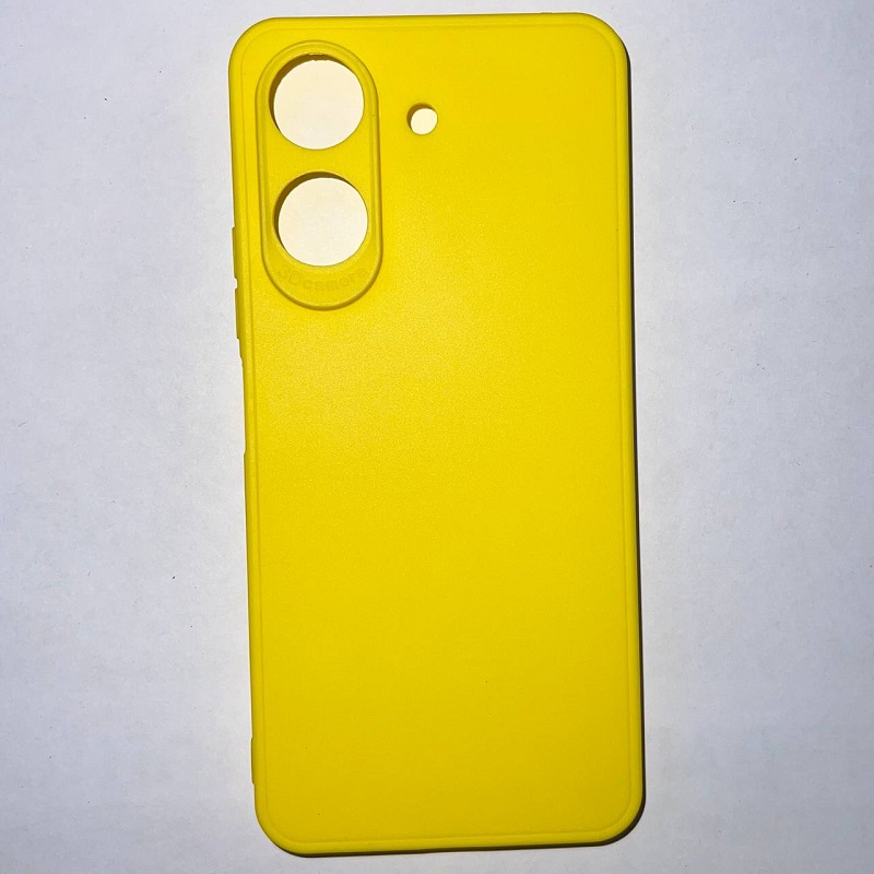 Задняя накладка Мобилис для Xiaomi Redmi 13C (4G)/Poco C65 (5G), желтый, матовая с защитой камеры