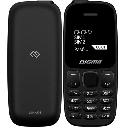 Телефон DIGMA Linx A106 черный