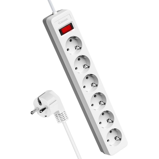 Сетевой фильтр  3.0м КОСМОС, белый, 6 розеток, с/з, 16А (FKsm3m-6g(W)16A)