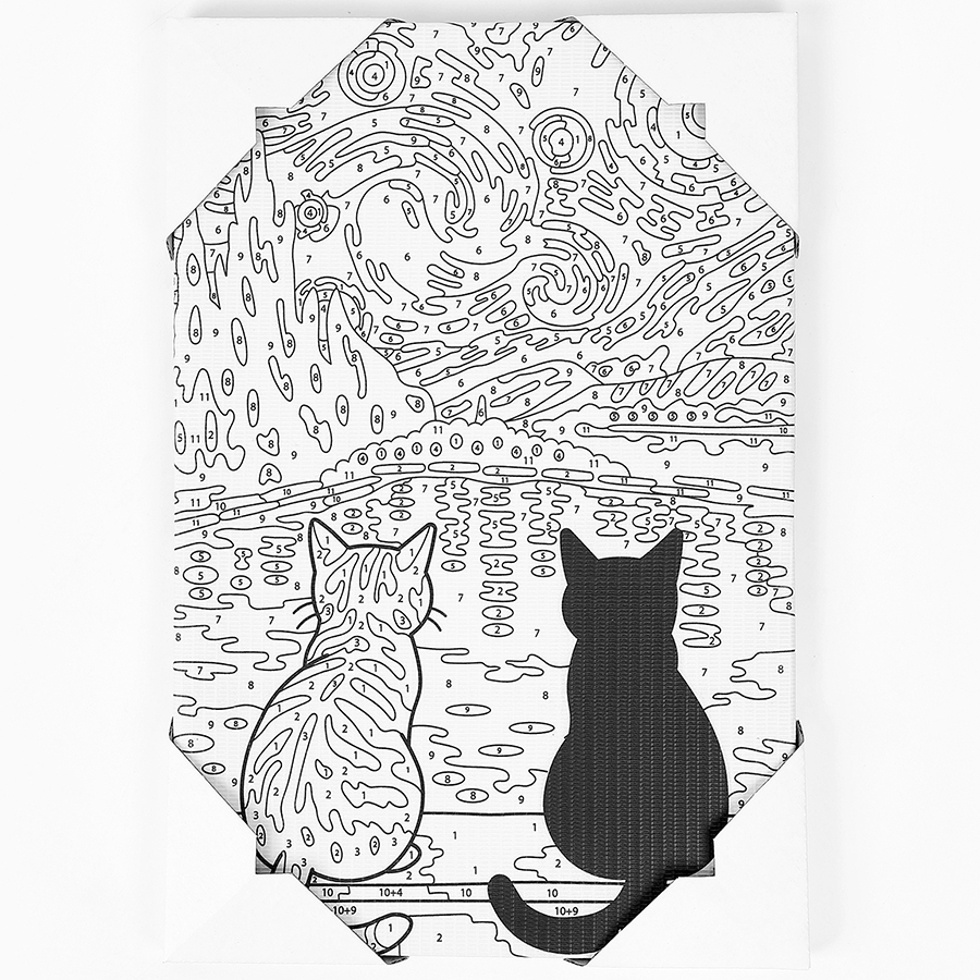 Картина по номерам «Два кота», 20×30 см