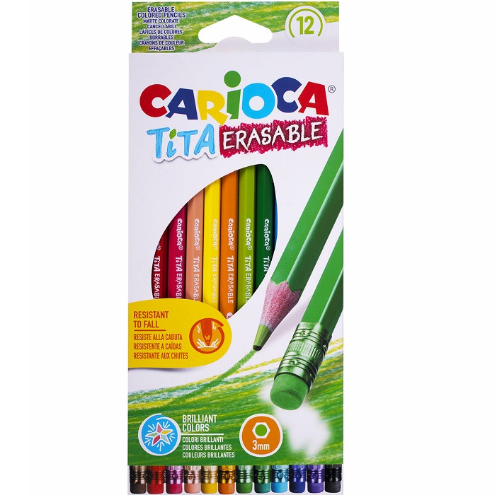 Карандаши цветные CARIOCA "Erasable", 12 цв 42897