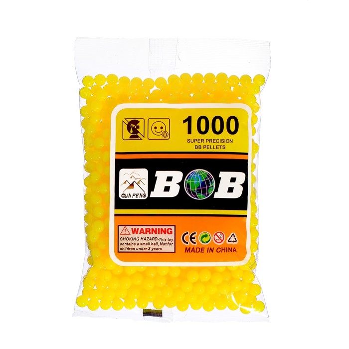 Пульки 6 мм в пакете, 1000 шт., цвет жёлтый 2995412