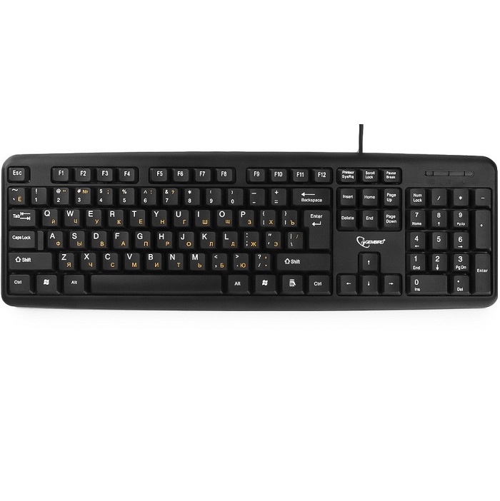 Клавиатура GEMBIRD KB-8320U-Ru Lat-BL черная USB