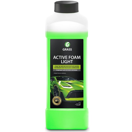 Автошампунь GRASS Active foam light, светло-зеленый, 1л, для бесконтактной мойки