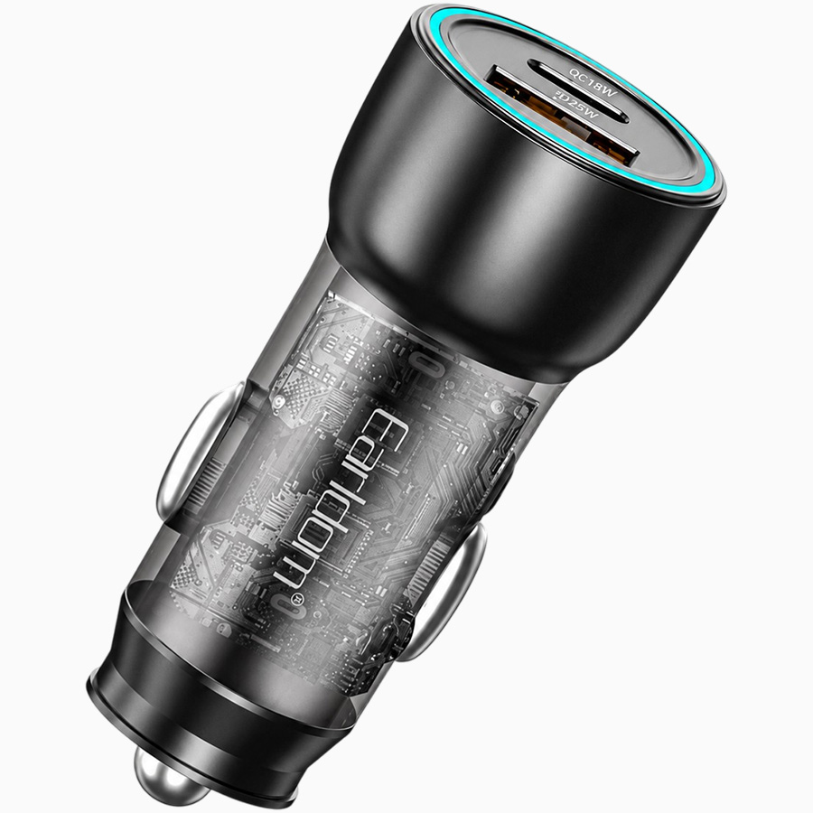 Авто ЗУ 1USB/1Type-C Earldom ES-CC34, чёрный