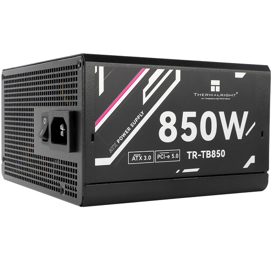 Блок питания 850W Thermalright TR-TB850, 80+ Bronze (ATX, 3.0, PCIe 5.0, 1x24(20+4)pin, 2xCPU 8(4+4)pin, 4xPCIe*2 8(6+2)pin, 3xSATA3, 1x12+4pin