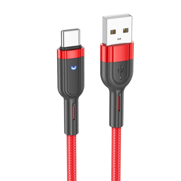 Кабель USB <-- > Type-C  1.0м HOCO U117 красный