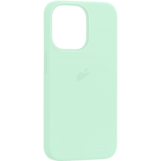 Силиконовый чехол SILICONE CASE для iPhone 15 Pro (MagSafe + анимация NFC) c LOGO Soft Mint