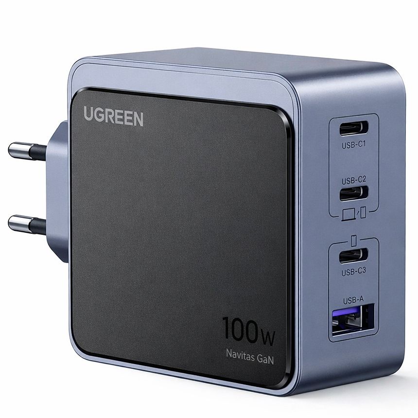 Сетевое ЗУ 1USB/3Type-C UGREEN X565 (35043) Nexode S, серый, 100W