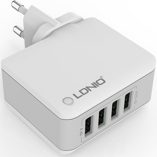 Сетевое ЗУ 4USB 4.4A LDNIO A4403 белый