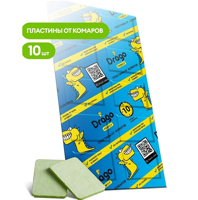 Пластины от комаров GRASS Drago NS-0003, 10шт