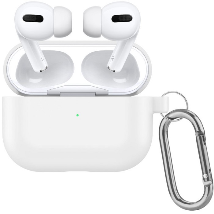 Силиконовый чехол SILICONE CASE для AirPods PRO 2 с карабином  15 белый
