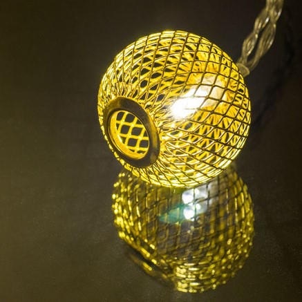 Гирлянда светодиодная PERFEO "Шар 1" 10LED, металл, 1.5м, 2хАА