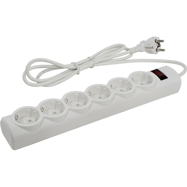 Сетевой фильтр  1.8м DEFENDER DFS 151, 6 розеток, белый