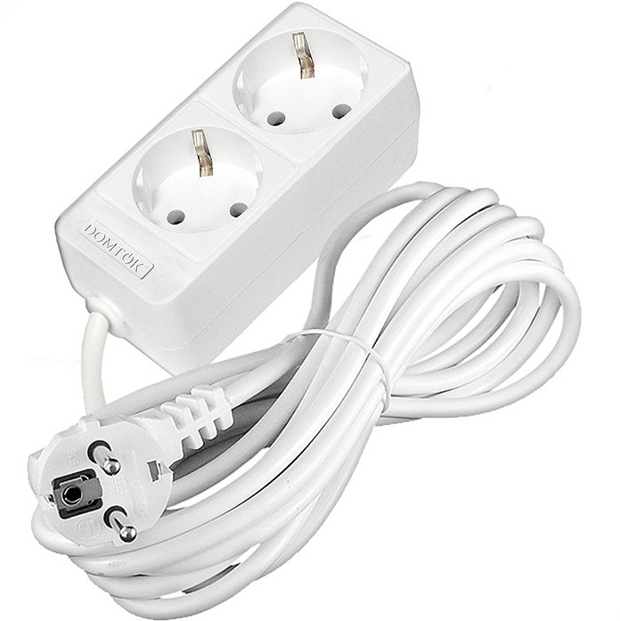 Сетевой удлинитель  5.0м DOMTOK 2гн.,ПВС 3*1  3,5кВт с/з