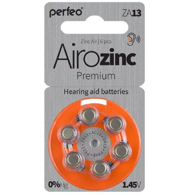 Элемент питания PERFEO ZA13 BL-6 Airozinc Premium