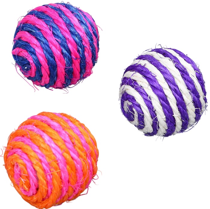 Мяч сизалевый "Полосатик", 5 см, микс цветов 313239