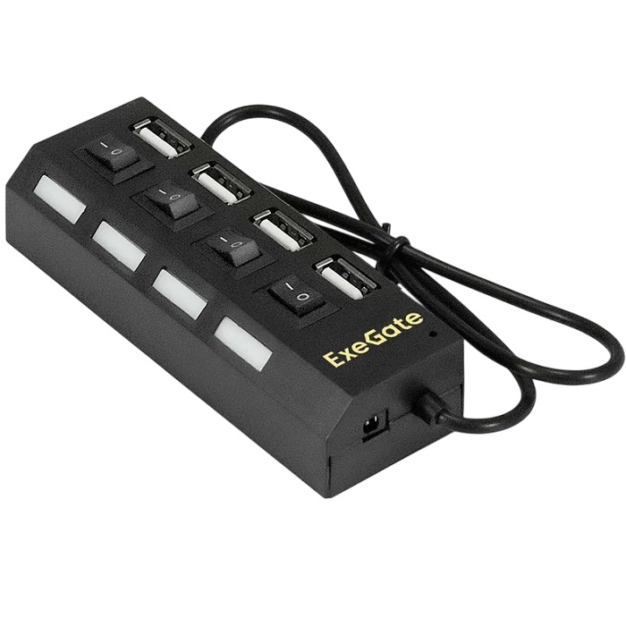 USB-Хаб ExeGate EX293977RUS DUB-42SW черный