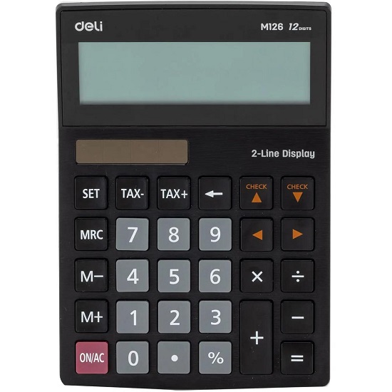 Калькулятор настольный Deli EM126 черный 12-разр.