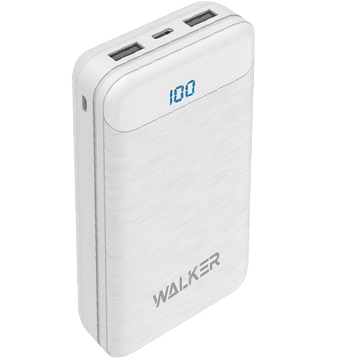 Внешний АКБ WALKER WB-525 (20000mAh) (2USB) белое