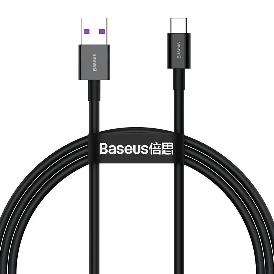 Кабель USB <--> Type-C  1.0м BASEUS Superior Series, черный, 66W (CATYS-01)