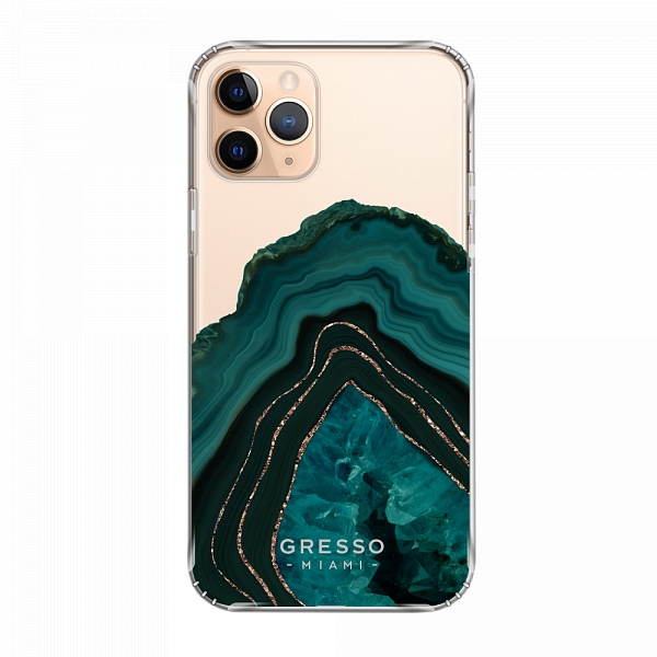 Задняя накладка GRESSO для iPhone 11 Pro. Коллекция "Drama Queen". Модель "Green Agate".