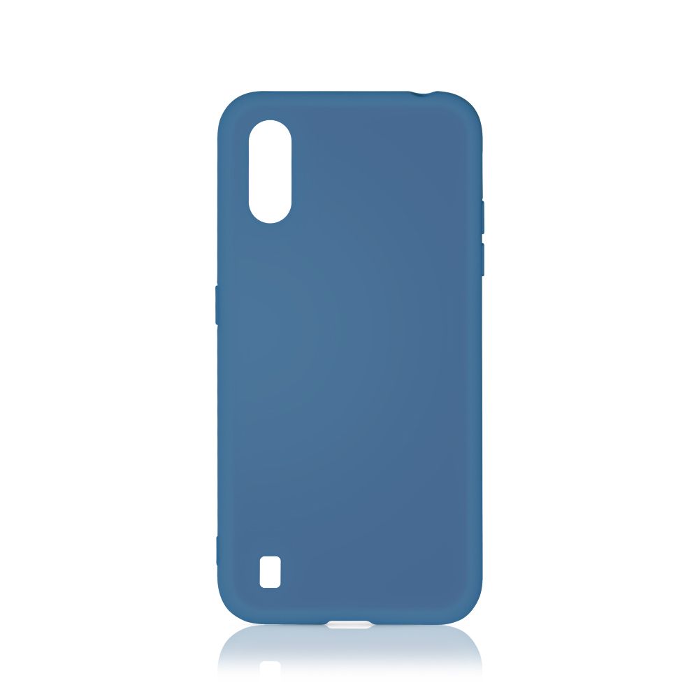 Силиконовый чехол с микрофиброй для Samsung Galaxy M01 DF sOriginal-15 (blue) с микрофиброй