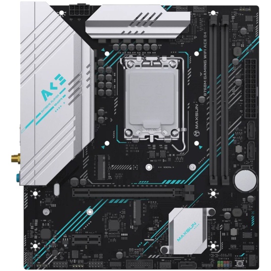 Материнская плата Maxsun B760M GAMING WIFI ACE D4, LGA 1700, Intel B760, 2xDDR4, 3xSATA, 2xM.2, 1xPCIe 4.0 x16, 1xPCIe x1, 1xHDMI, 1x1Gb LAN, 4xUSB-A 