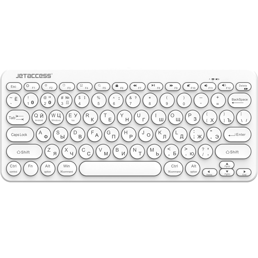 Клавиатура БП JETACCESS SLIM LINE K12 BT, белая