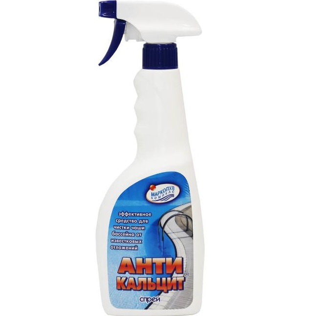 М11, Маркопул Кемиклс, АНТИКАЛЬЦИТ СПРЕЙ, 0,75л бутылка, спрей для очистки стенок бассейна от грязи и известковых отложений, уп.6