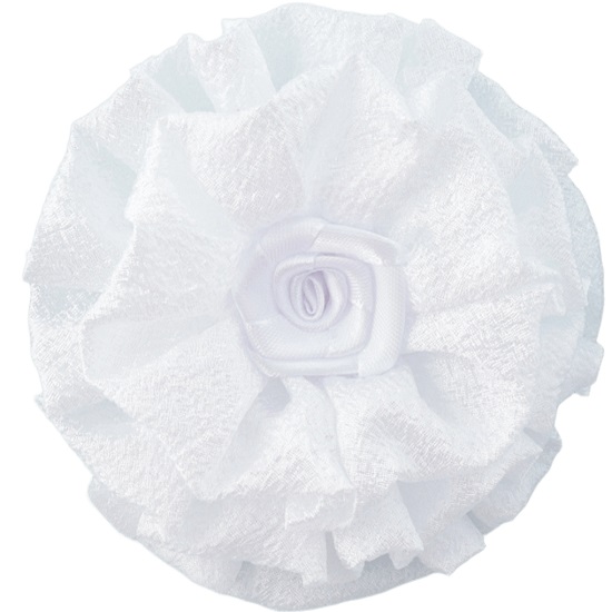 Резинка для волос бант "Школьница" волнушка роза, d-11 см, белый 7915739