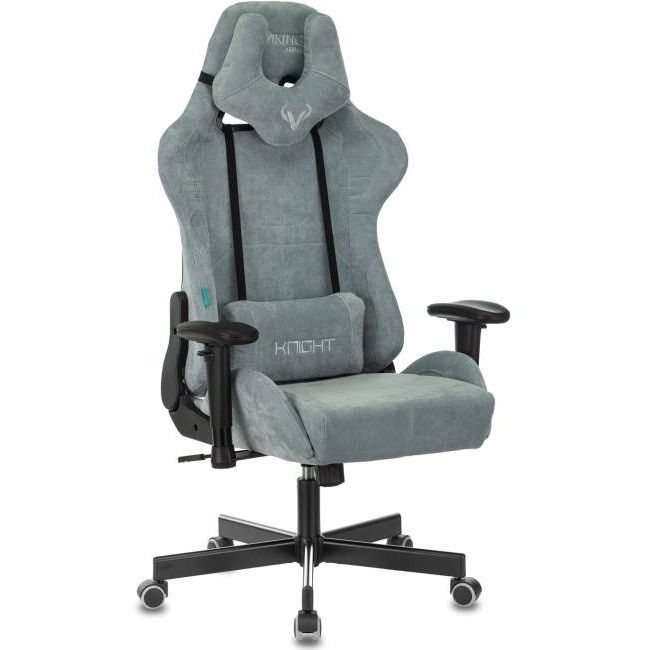 Кресло игровое БЮРОКРАТ VIKING KNIGHT LT28 FABRIC серо-голубой крестовина металл/пластик