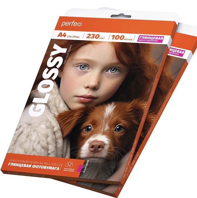 Фотобумага PERFEO (PF-GLA4-230/100) (G14) А4 230 г/м2 глянцевая 100л