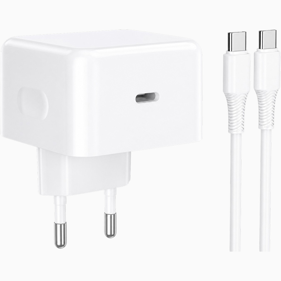 Сетевое ЗУ 1Type-C  HOCO C161A белый, Type-C-Type-C, PD40W