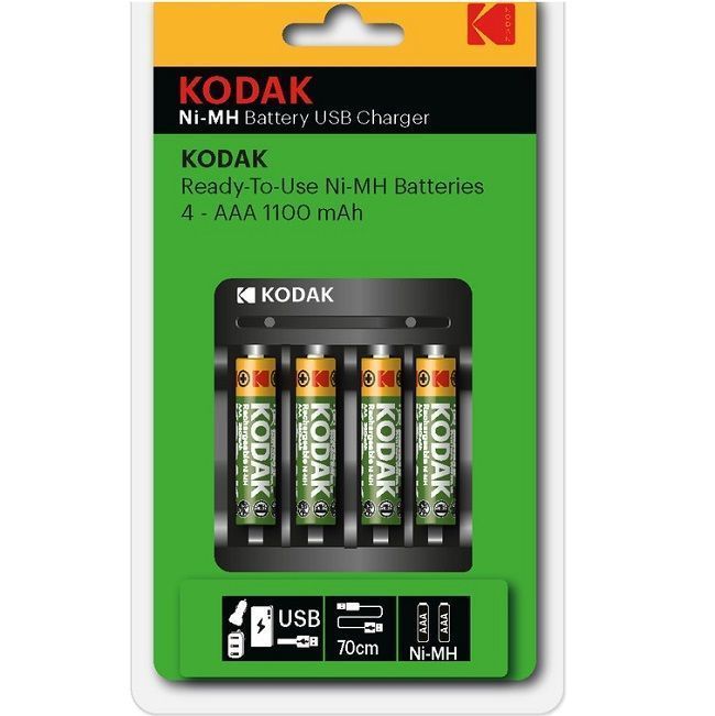Зарядное устройство KODAK USB Overnight charger with 4x1100mAh [K4AA/AAA] (Б0056004)