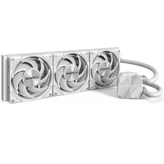 Система водяного охлаждения Montech HyperFlow Silent 360 Soc-AM5/AM4/1200/1700/1851 белый 4-pin 24.8dB Al 360W Ret (HS360WH)
