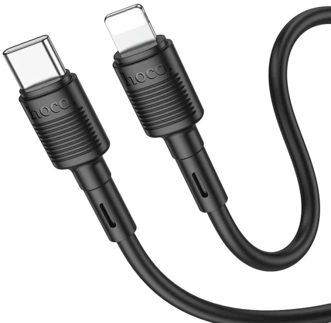 Кабель Lightning <--> Type-C  1.0м HOCO X83 Victory, чёрный
