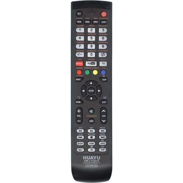 Пульт универсальный HUAYU RM-L1120+X PLUS пульт для разных брендов с функцией YouTube , ivi