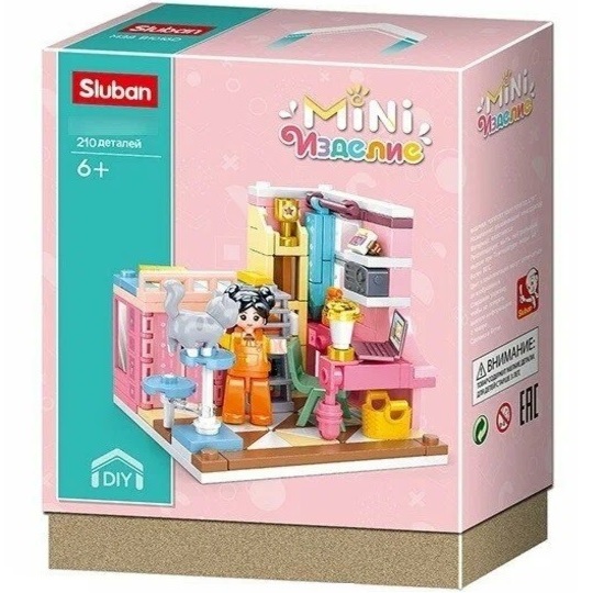 Конструктор Розовая серия 38-1016D 210 дет. в коробке