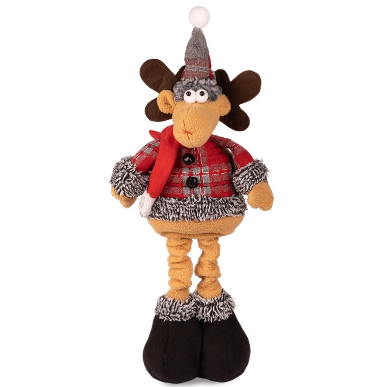 Олень в Клетчатой Куртке, Красном Шарфе и Клетчатом Колпаке, 53 см, MT-150323-53-53